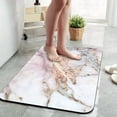 thumbnail image 2 of 1pc Pink and White Marble Texture Bathroom Rug Bathroom Decor and Accessories- Durable,Anti Slip,And Quick Drying,Suitable For Indoor/outdoor Use - Perfect For Bathrooms,Bedrooms,Kitchens, 2 of 9