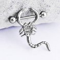thumbnail image 4 of Bague Barre d'Haltère pour Femmes à Motif Scorpion avec Strass, Bijou de Perçage Corporel, 4 of 6