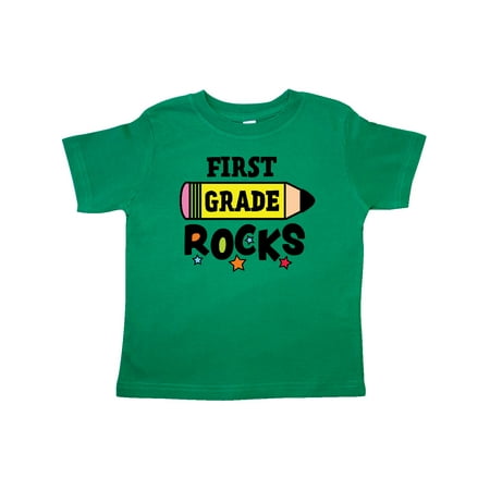 

Inktastic 1st Grade Rocks with Pencil and Stars Gift Toddler Boy or Toddler Girl T-Shirt