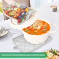 thumbnail image 3 of Yayeee Pot Holders Kitchen Heat Resistant with Pocket 7"x9.8" Cotton Oven Cooking Hot Pads, Purple Floral Tomatoes, 3 of 7
