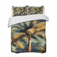 thumbnail image 2 of Palm Tree King Size Down Alternative Comforter, Lightweight Comforter Quilt Bedding Set with Pillow Shams Retro Summer Botanical Tropical Plant Leaves All Seasons Bed Comforter Duvet Insert 96"x106", 2 of 7