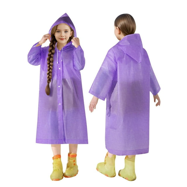Stylish Children's Long Travel Outdoor Hooded Portable Raincoat