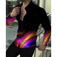 thumbnail image 1 of Camisa de manga larga de lujo para hombre, camisa con botones de solapa, ropa informal con estampado a cuadros de manga larga, cómoda para otoño, 1 of 6