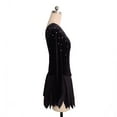 thumbnail image 4 of LIUHUO Custom Single Shoulder Long Sleeve Figure Skating Dress Girls Ladies Black Velvet Spandex Splicing Diamond Embellishments Irregular Skirt, 4 of 8