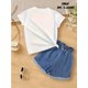 thumbnail image 2 of Girls' Cute Capybara Graphic Short Sleeve T-Shirt - Comfortable, Casual, and Versatile Summer Top for Outdoor Wear, Adorable Cartoon Capybara and Candle Design, Capybara T Shirt, 2 of 6