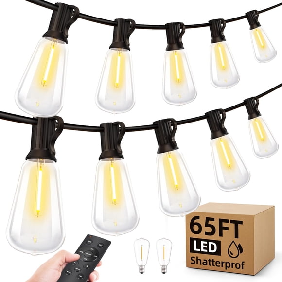 Luces de cadena MGVIH 20 m impermeables, regulables con control remoto, LED
