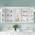 thumbnail image 4 of ANGELES HOME 55"x 30" Wall Mounted Medicine Cabinet with Mirrors, Solid Wood Mirror Cabinet Storage with 6 Shelves and 2 Soft-Close Doors, White, 4 of 10