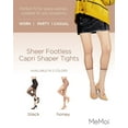 thumbnail image 2 of Women's MeMoi MM-226 Shaper Sheer Footless Capri Tights (Honey L), 2 of 8