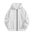 thumbnail image 3 of YUANxueke Boys & Girls Detachable Sleeve Sweatshirt Casual Fall Winter Warm Hoodie Jacket,White,15 Years, 3 of 7