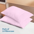 thumbnail image 4 of 600 Thread Count Egyptian Cotton 2-Piece Pillowcase Set with Envelope Closure, King Size (20" x 40") Lavender Stripe, 4 of 4