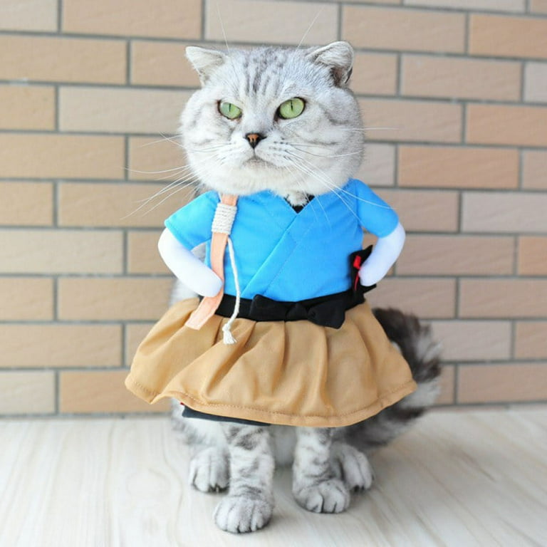 Pet Costume Pirates of The Samurai Style Halloween Funny Upright Costume Dress Up For Cats Dogs M Within 11.0lb Walmart