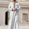 thumbnail image 1 of Ceisia Men's Oversize Hooded Embroidered Muslim Robe With Zip Placket Gift, 1 of 9