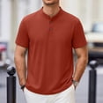 thumbnail image 2 of Henley Shirts for Men Summer Short Sleeve Cotton Linen Button Collared Tops Casual Stylish Basic Tees 2026 Henley Shirt Men, 2 of 9