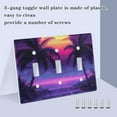 thumbnail image 3 of Yayeee Toggle Light Switch Wall Plate 3-Gang 6.37"x4.48" Decorative Outlet Cover, Pink Digital Art, 3 of 7