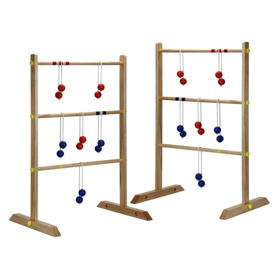 Blue Wave Solid Wood Ladder Toss Game Set