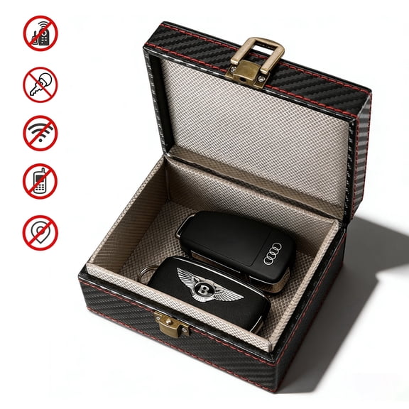 Faraday Box for Car Keys, Keyless Entry Signal Blocking Case, Anti-Theft RFID Shield Key Fob Protector for Vehicle Security