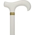 thumbnail image 5 of Extra Long & Super Strong White Derby Cane, Beechwood Walking Cane with Handcrafted Black and Gold Pewter Wheat Collar, Walking Cane for Men and Women, Classic Derby Handle, Durable Walking Stick., 5 of 9