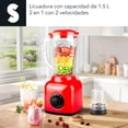 thumbnail image 2 of Licuadora Profesional Moledor 2 En 1 2 Velocidades Vaso 1.5 Litros Signa Color Rojo, 2 of 7