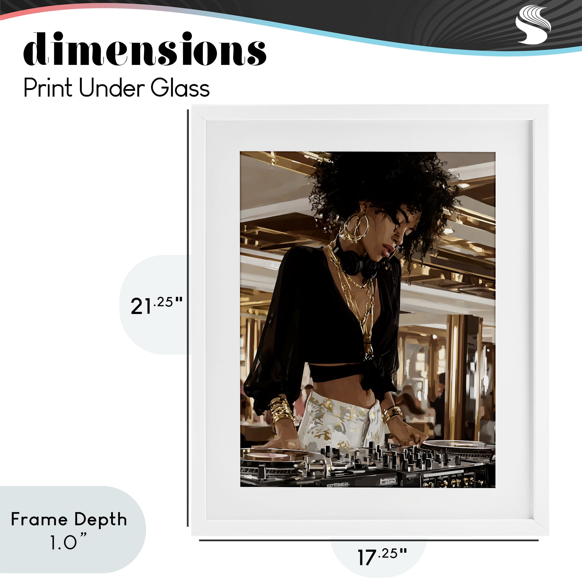 Stupell Industries Woman Of Music Live DJ White Framed Print Under Glass, design by Franklyn Gregory