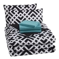 Mainstays Black Geometric 8 Piece Bed in a Bag Comforter Set With