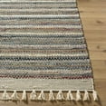 thumbnail image 2 of BoutiqueRugs Brenda Bohemian Hand Loomed Striped Area Area Rug - Sage, Sandstone, Charcoal - 8' x 10', 2 of 6