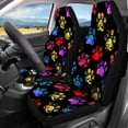 thumbnail image 3 of Qpednta Colorful Dog Paws Car Seat Covers 4 Pcs with Front Drive Seat Cover and Rear Split Bench Cover Car Seat Protectors Easy to Install Fits most Cars, SUVs, and Trucks, 3 of 7