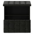 thumbnail image 6 of Simpli Home Harrison 40 inch Wide Transitional Square Large Coffee Table Storage Ottoman in Midnight Black Vegan Faux Leather, 6 of 15