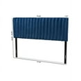 thumbnail image 6 of Baxton Studio Emile Modern and Contemporary Navy Blue Velvet Fabric Upholstered and Dark Brown Finished Wood King Size, 6 of 6