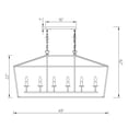 thumbnail image 3 of Warehouse of Tiffany Buelex 6 Light 48 inch Matte Black Lamp Post Lantern Style Iron Chandelier, 3 of 5