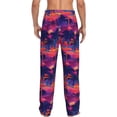 thumbnail image 3 of Goofa Retro Palms Printed Soft Pajama Pants for Men, Wide Leg Comfy Casual Lounge Yoga Pants-Medium, 3 of 9