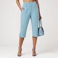 thumbnail image 4 of COMVALUE Capris Seniors Women High Waist Stretch Womens Golf Pants Summer with Pockets Work Casual 2026 Sky Blue for Size M, 4 of 9