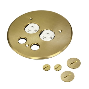 Stainless Steel Pop-Up Floor Box with 20A 125VTamper-Weather Duplex Receptacle O