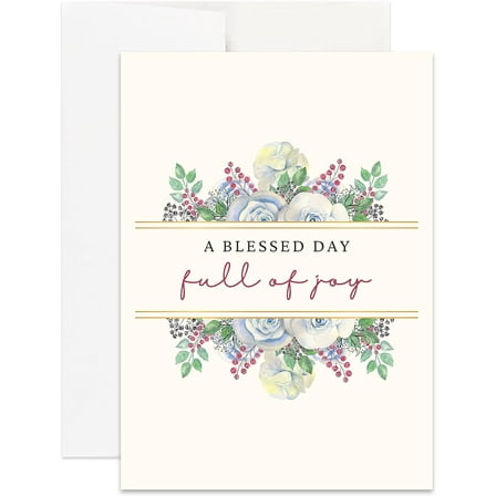 Christian Wedding Card | A Blessed Day Full of Joy Marriage Card