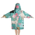 thumbnail image 2 of Labrador Dogs with Pioneer Flower Blanket Hoodies for Kids 6-13YR Oversize Wearable Blanket Hoodies for Boys Girls Teens, 2 of 7