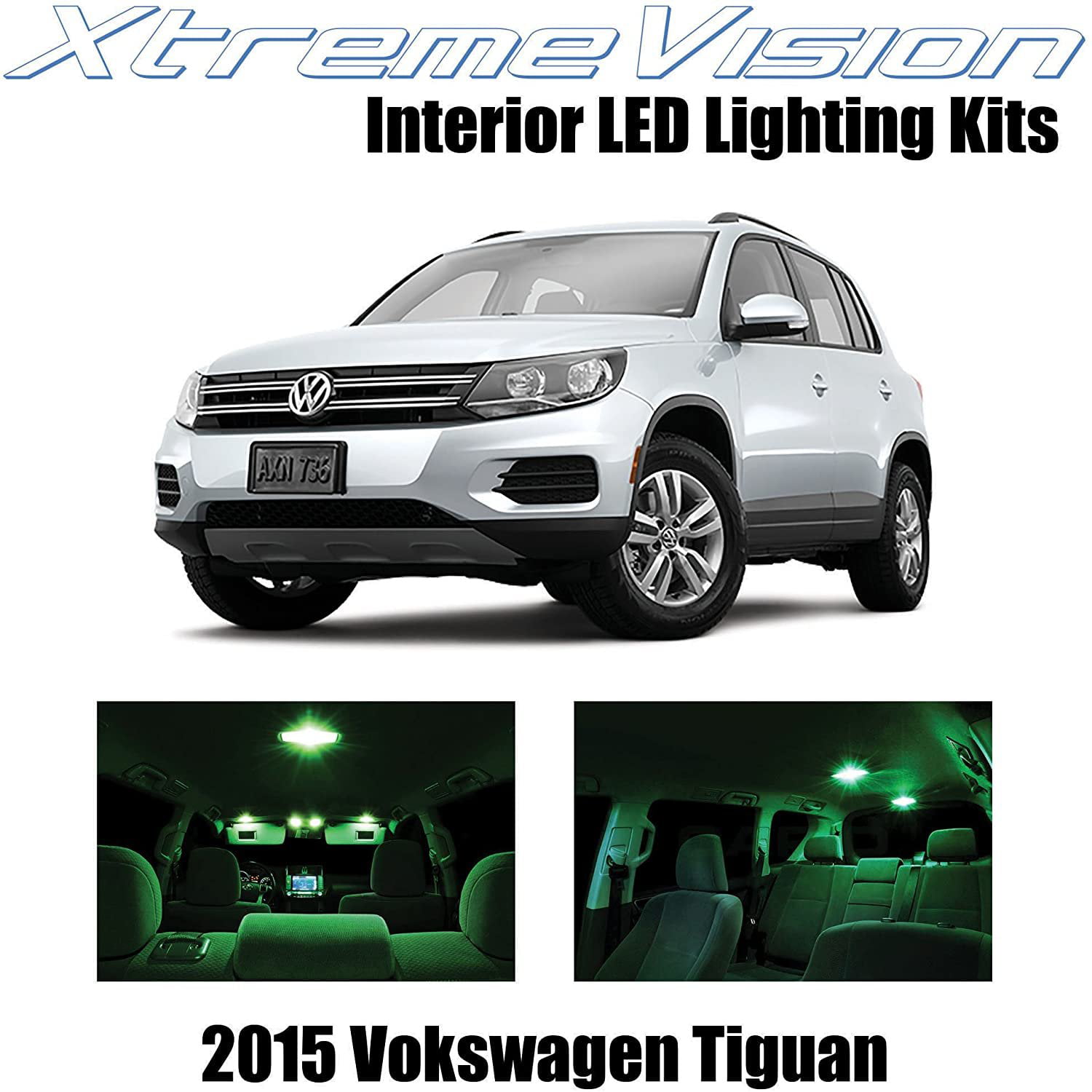 XtremeVision Interior LED for Volkswagen Tiguan 2015+ 9 pcs Green Interior LED Kit + Installation - Walmart.com