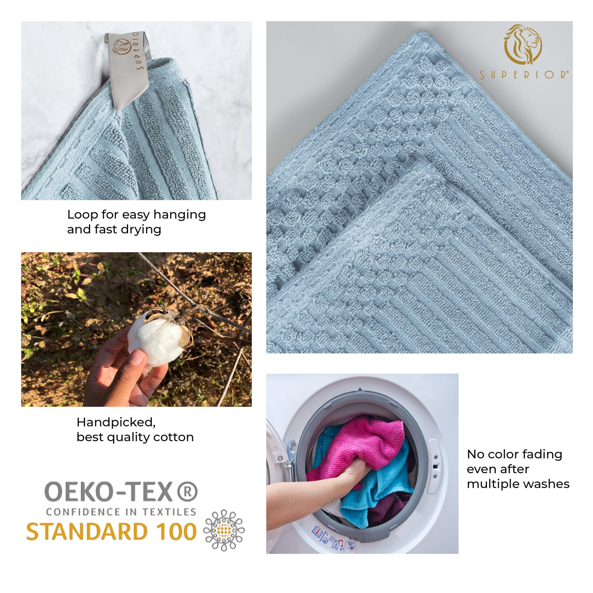 NY Loft 6-Piece Cotton Towel Set - Super Soft & Absorbent, Quick-Dry, Sand Color, Oeko-Tex Certified, Machine Washable