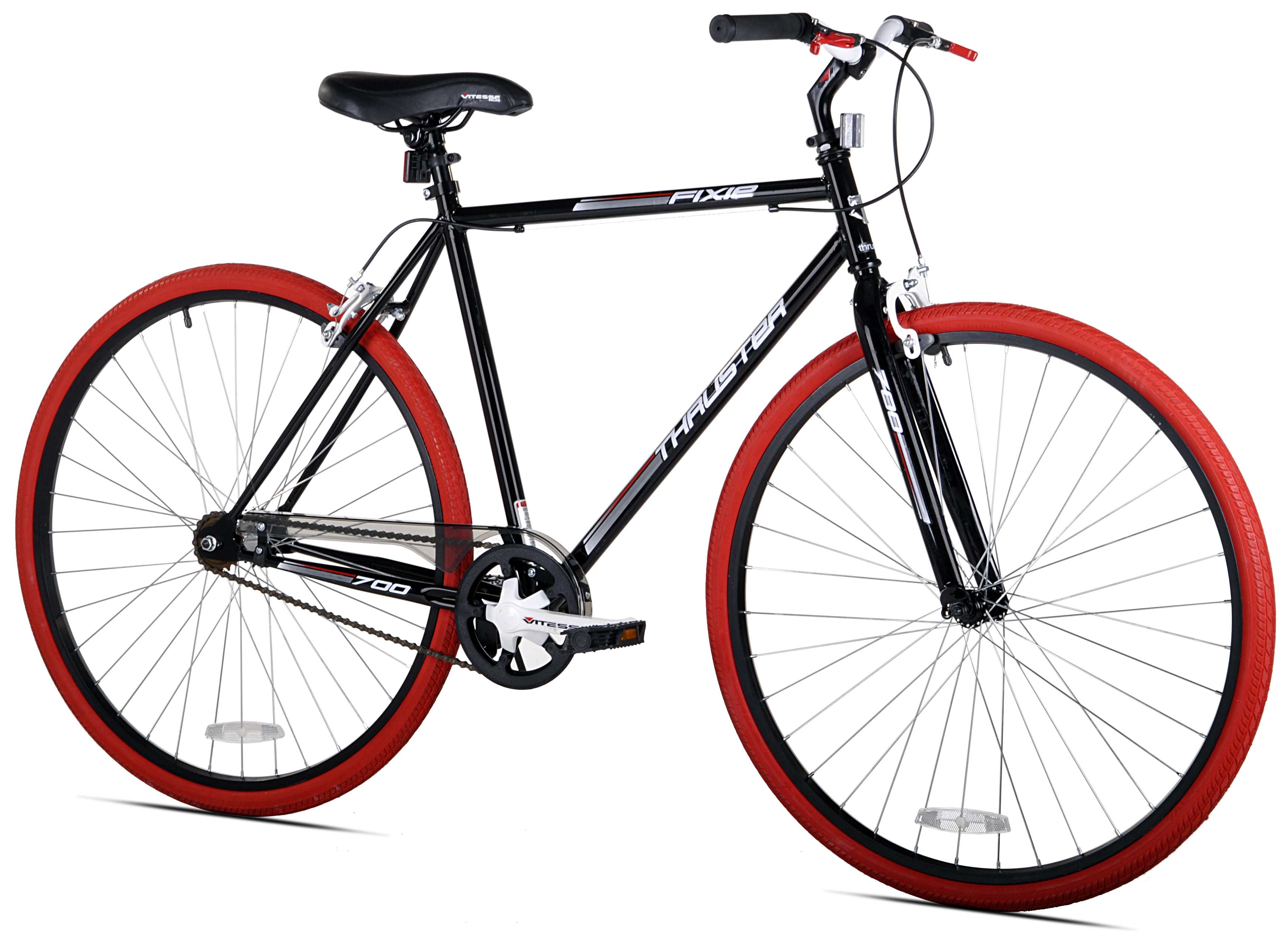 700c Kent Fixie Men's Bike, Adult, Ages 13 and Up, Black/Red