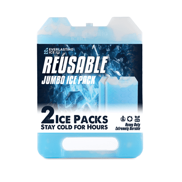 Everlasting Ice RX Jumbo Reusable Ice Packs for Coolers with Handle, Long-Lasting Freezer Packs for Extended Cooling, Large, 2-Pack