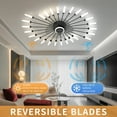 thumbnail image 6 of Black Ceiling Fans with Lights Remote / APP Control 40'' Modern Low Profile Flush Mount Ceiling Fan with 26 LED Light for Bedroom Living Room, Reversible DC Motor,  Function, 6 of 6