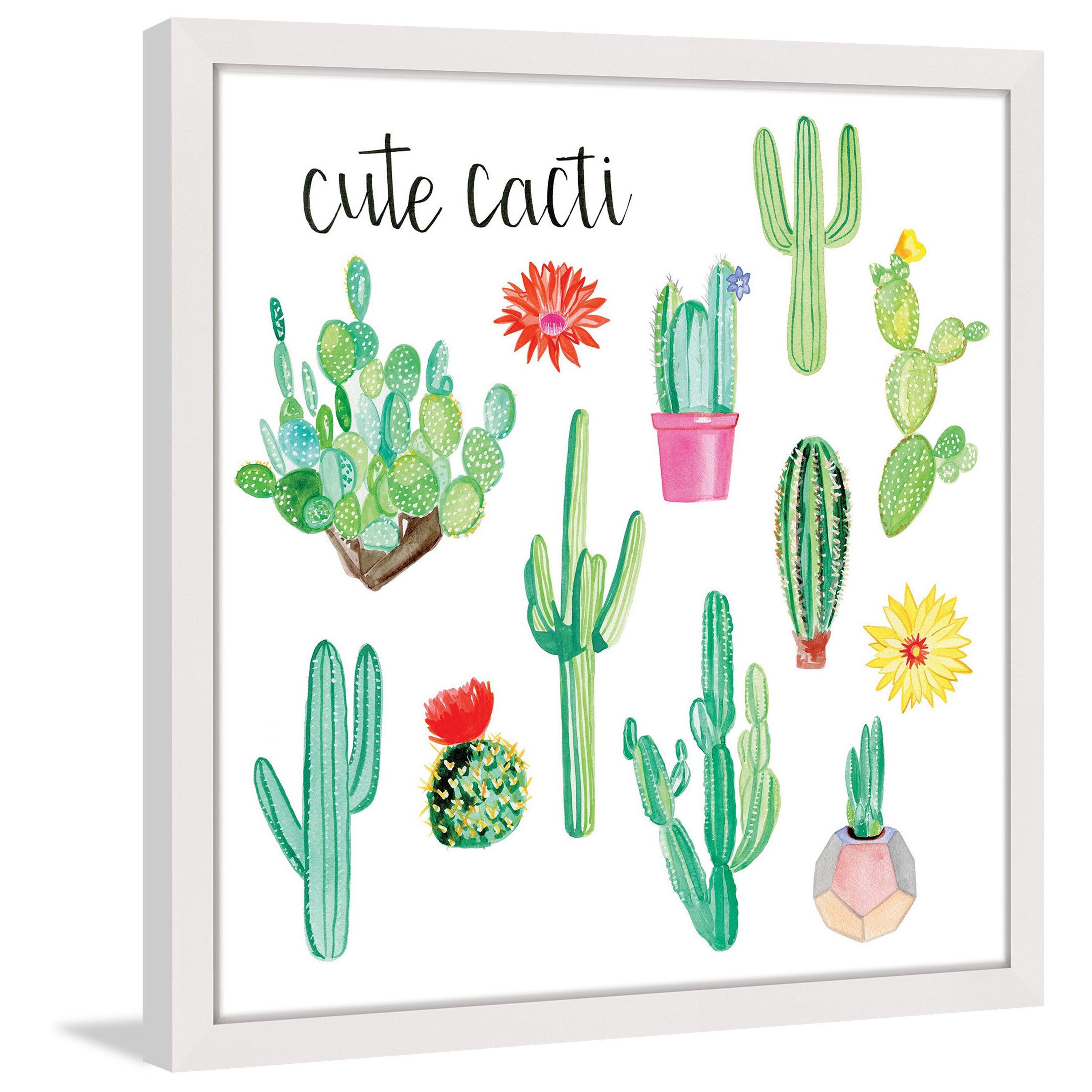 Marmont Hill "Cute Cacti" by Molly Rosner Framed Painting Print