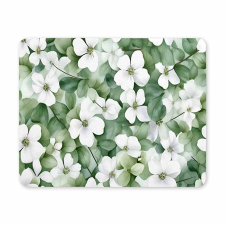 Mouse Pad, Square Computer Mouse Pads with Floral Design, Washable Mouse Mat with, Gaming Office Home Non-Slip Rubber Base Mousepad, Flowers