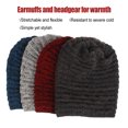 thumbnail image 3 of Gorro de hombre cómodo diadema de invierno cabezal de punto de punto Calentadores de orejas de protección accesorios para peinar para hombres y mujeres azul marino+negro Inevent AP009487-07B, 3 of 6