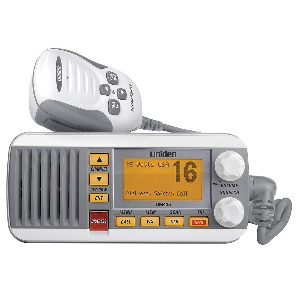 Uniden 25 Watt FullFeatured Fixed Mount VHF Marine Radio, White