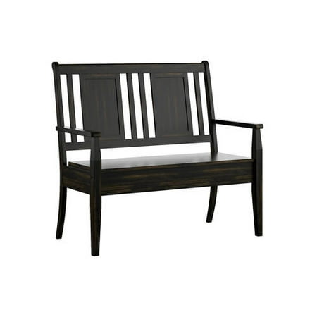 Weston Home Farmhouse Storage Bench with Panel Back