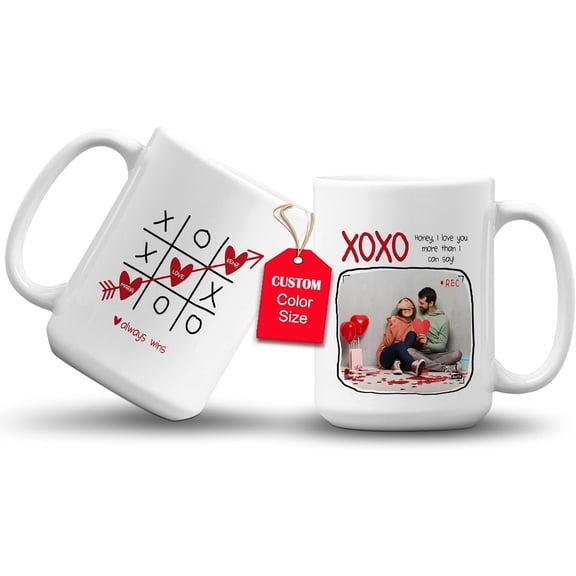 GIFAMI Wedding Gift, Engagement Bridal Shower Personalized Gifts Mug for Couples, Couples Coffee Mug (Xoxo, 11oz. White Mug)