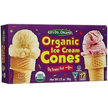 12 Pack : Let's Do Organics Organic Ice Cream Cones (1 X 2.3oz) : Prepared Pastry (Best Vegan Ice Cream Grocery Store)