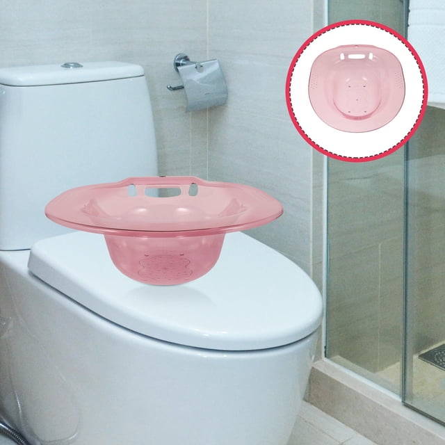 WRITWAA Sitz Basin for 1Pcs Ergonomic Design Pink Sitz Bath for Elderly People