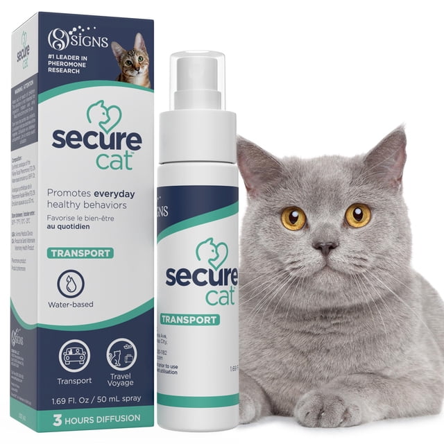 SecureCat Transport, Water Based Calming Travel Spray, Naturally Supports Calm and Well-Being, Naturally Relieving Anxiety and Stress