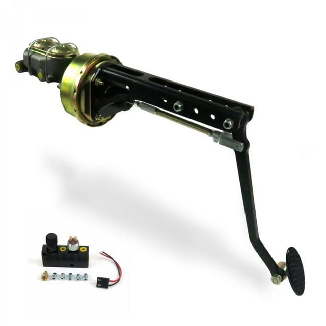 Universal Adjustable Firewall 9 in. Single Brake Pedal Kit Adjustable Disc & Drum Small Oval Black Pad