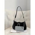 thumbnail image 3 of Hotian Black Handbag for Women Top Buckle Suede Shoulder Bags with Chain Purses, 3 of 9